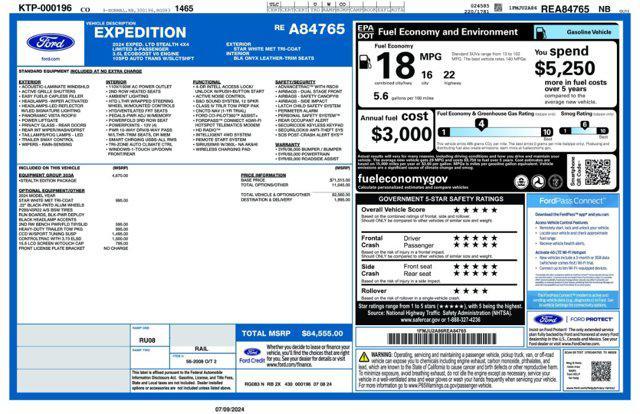 new 2024 Ford Expedition car, priced at $79,305