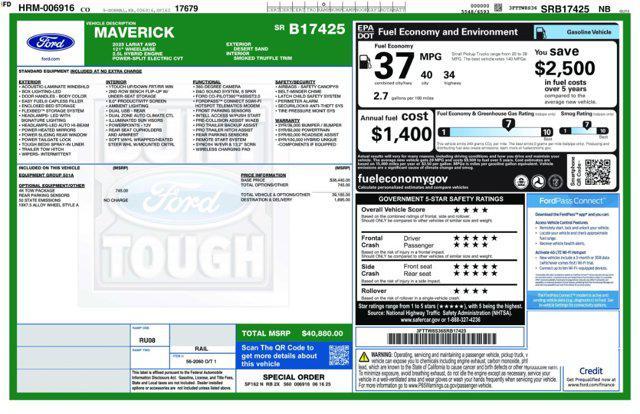 new 2025 Ford Maverick car, priced at $40,367