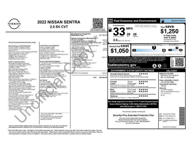 used 2022 Nissan Sentra car, priced at $18,471