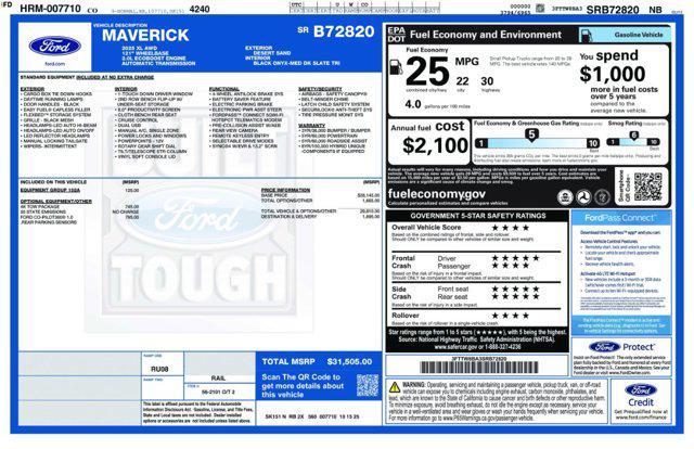 new 2025 Ford Maverick car, priced at $31,139