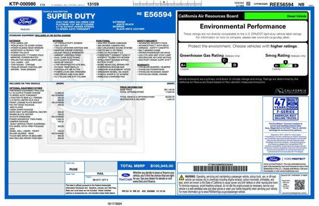 new 2024 Ford F-350 car, priced at $95,945