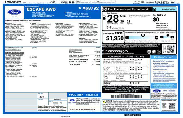 used 2024 Ford Escape car, priced at $31,644