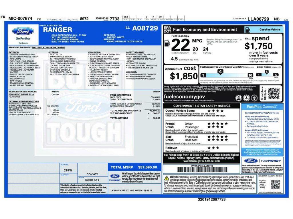 used 2020 Ford Ranger car, priced at $27,971