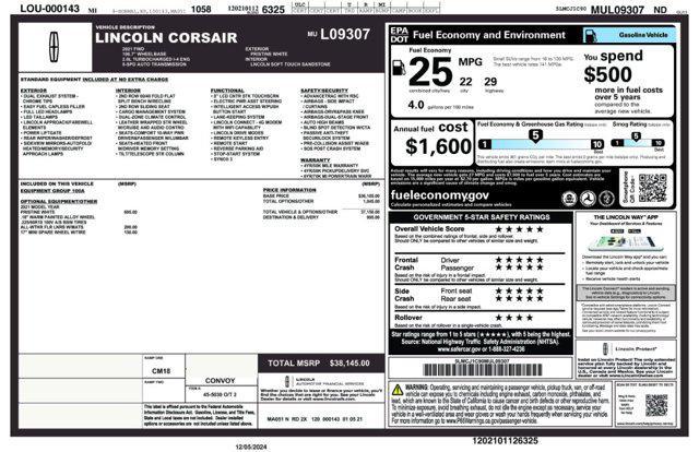 used 2021 Lincoln Corsair car, priced at $22,671