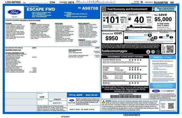 new 2024 Ford Escape car, priced at $47,500