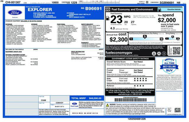 new 2025 Ford Explorer car, priced at $45,144