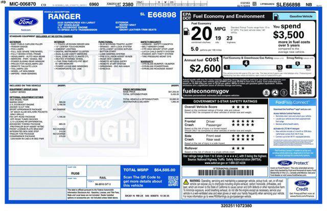 new 2025 Ford Ranger car, priced at $52,933