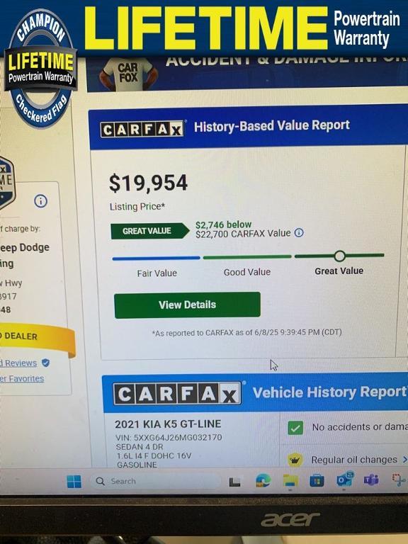 used 2021 Kia K5 car, priced at $19,954