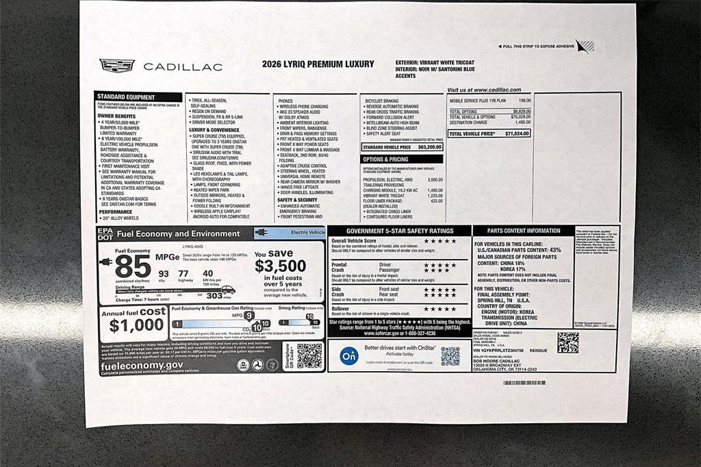 new 2026 Cadillac LYRIQ car