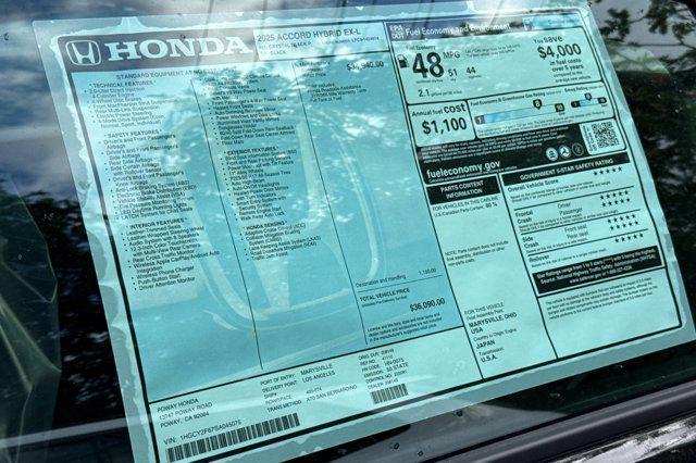 new 2025 Honda Accord Hybrid car, priced at $36,090