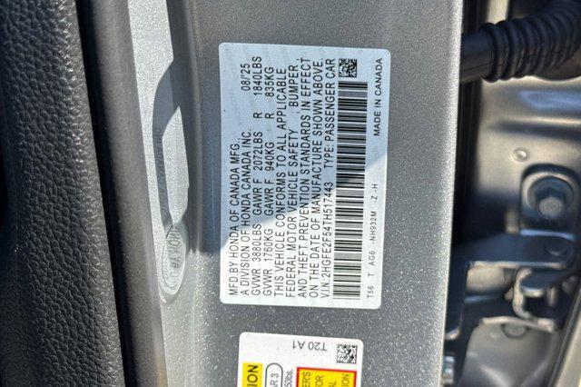 new 2026 Honda Civic car, priced at $27,790