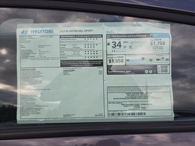 new 2025 Hyundai Elantra car, priced at $22,699