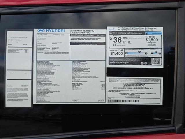 new 2026 Hyundai SANTA FE HEV car, priced at $50,330