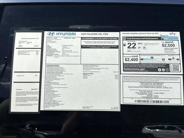 new 2025 Hyundai Palisade car, priced at $40,609