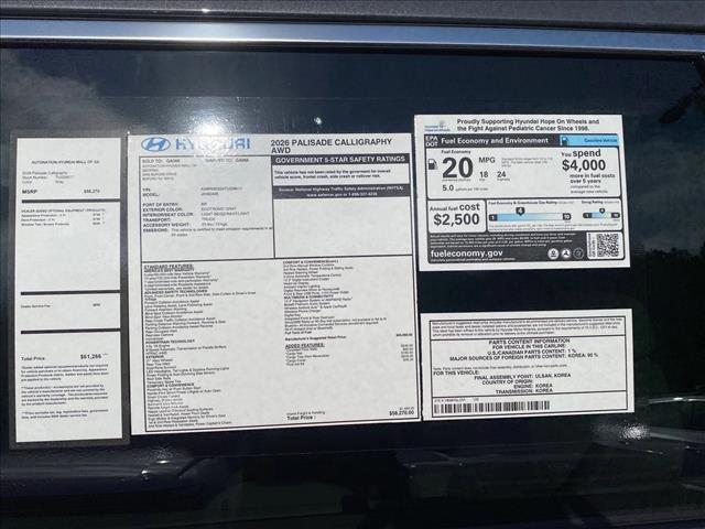 new 2026 Hyundai Palisade car, priced at $56,798