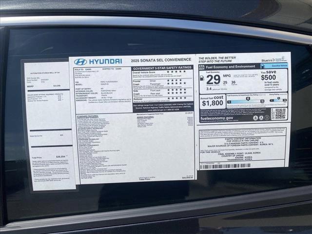 new 2025 Hyundai Sonata car, priced at $31,892