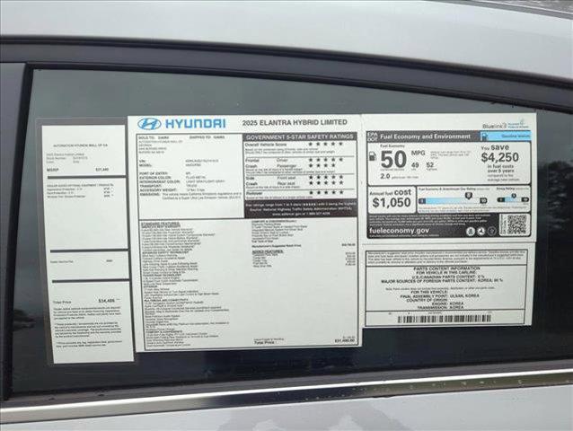 new 2025 Hyundai ELANTRA HEV car, priced at $28,499