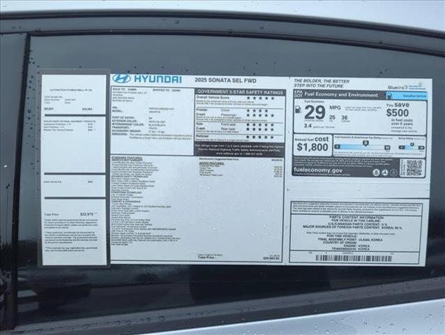 new 2025 Hyundai Sonata car, priced at $28,933