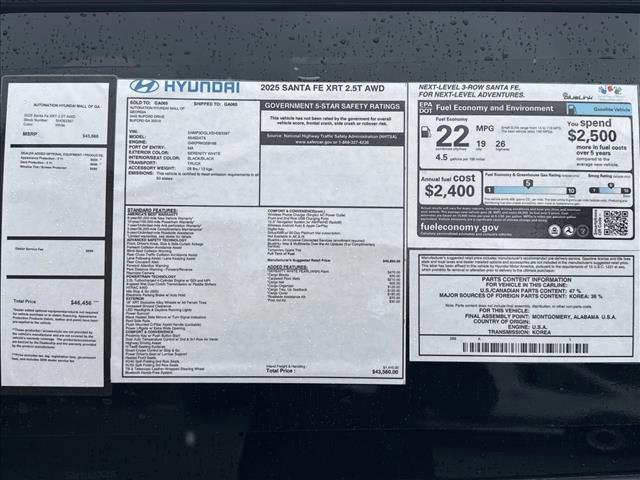 used 2025 Hyundai Santa Fe car, priced at $35,500