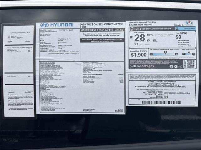 new 2025 Hyundai Tucson car, priced at $34,379