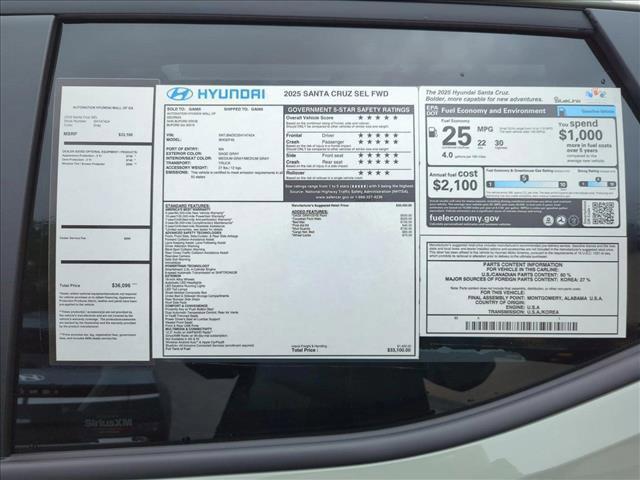 new 2025 Hyundai SANTA CRUZ car, priced at $29,999