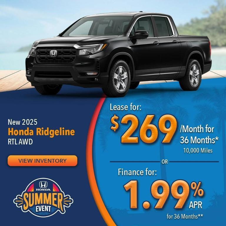 new 2025 Honda Ridgeline car, priced at $44,885