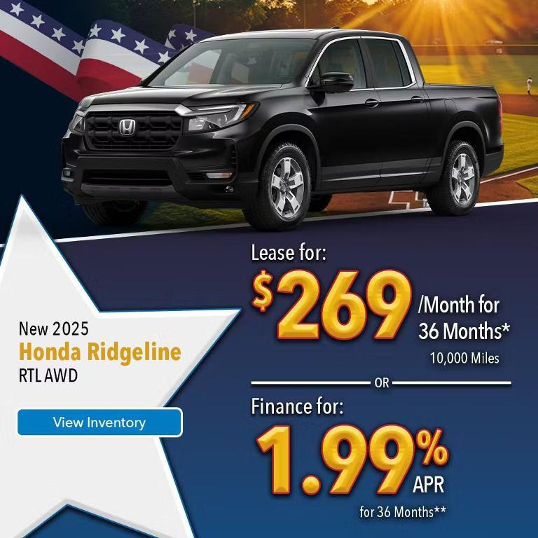 new 2025 Honda Ridgeline car, priced at $48,655