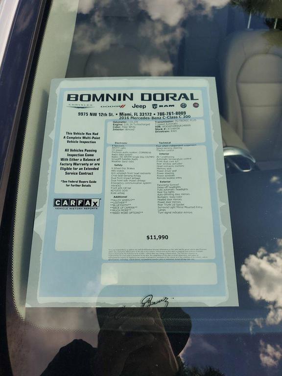 used 2016 Mercedes-Benz C-Class car, priced at $9,490