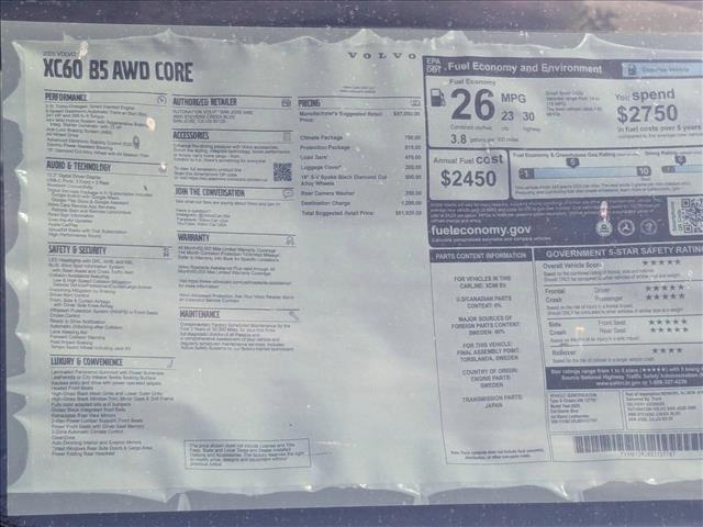 new 2025 Volvo XC60 car, priced at $49,420