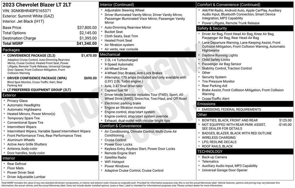 used 2023 Chevrolet Blazer car, priced at $25,950