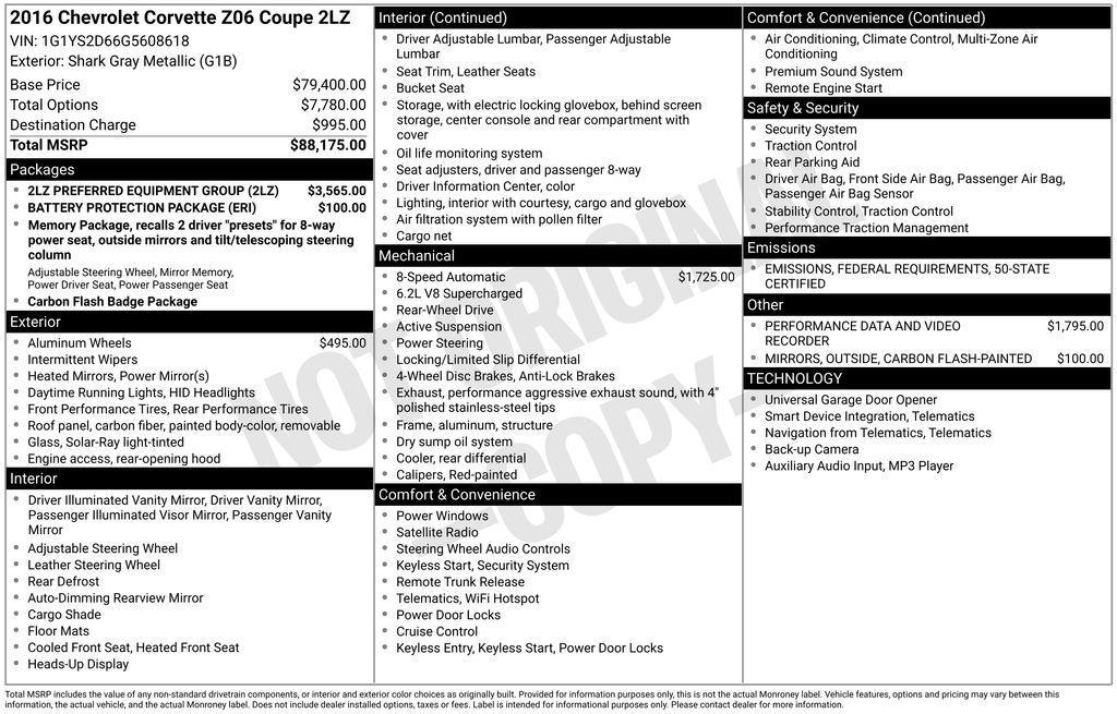 used 2016 Chevrolet Corvette car, priced at $54,980