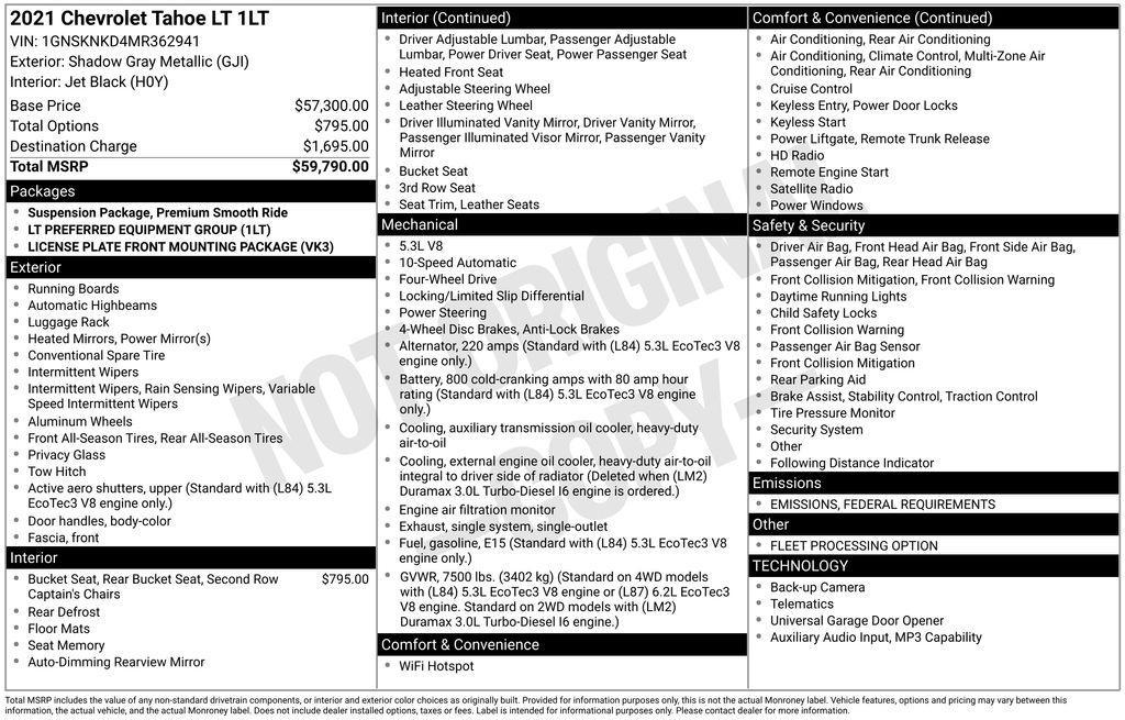 used 2021 Chevrolet Tahoe car, priced at $37,950