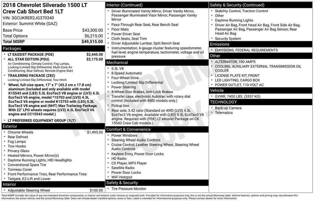 used 2018 Chevrolet Silverado 1500 car, priced at $23,700