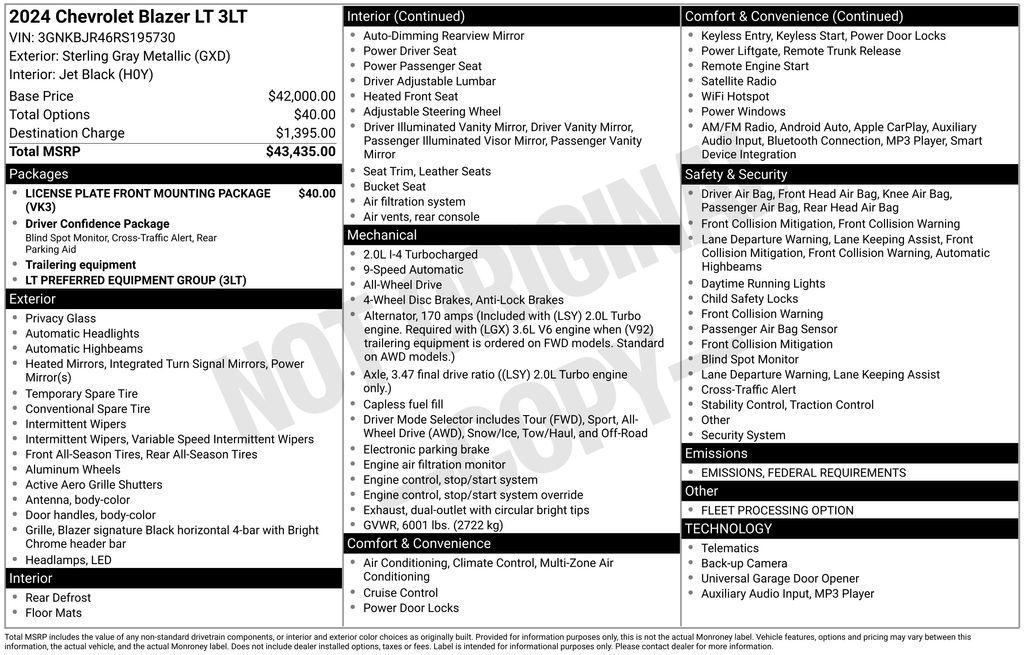 used 2024 Chevrolet Blazer car, priced at $26,800