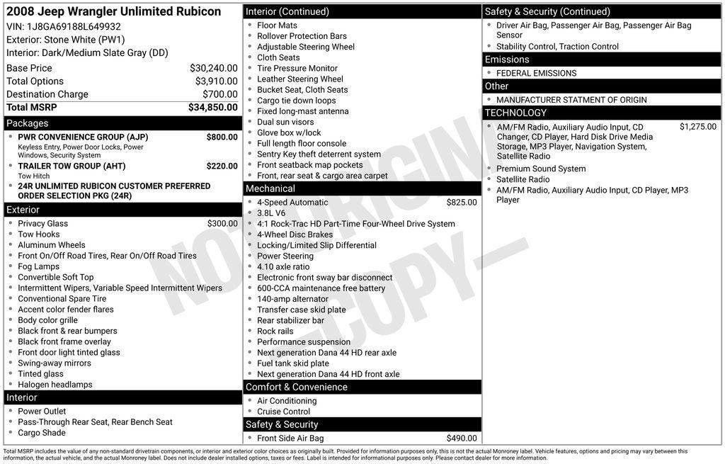 used 2008 Jeep Wrangler car, priced at $10,700