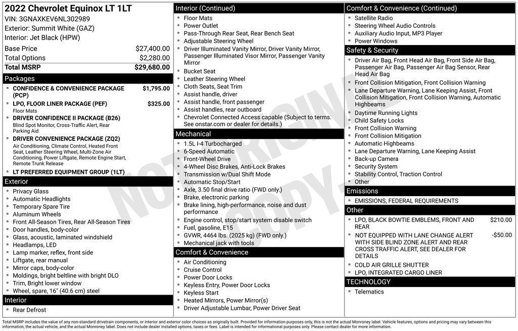 used 2022 Chevrolet Equinox car, priced at $19,950