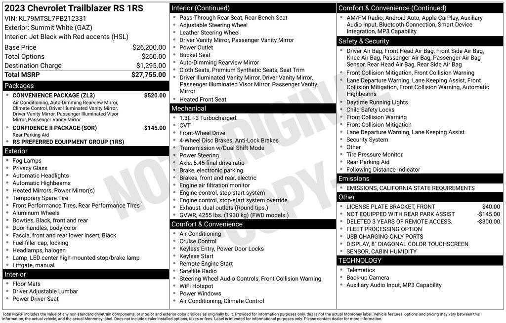 used 2023 Chevrolet TrailBlazer car, priced at $22,800