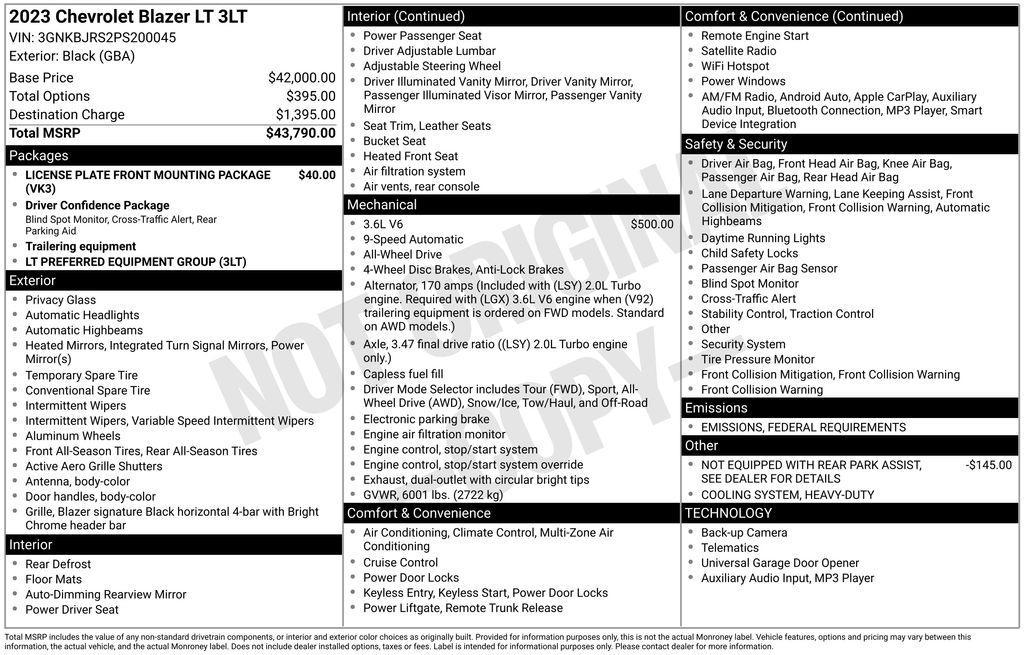 used 2023 Chevrolet Blazer car, priced at $29,600