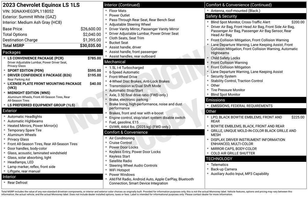 used 2023 Chevrolet Equinox car, priced at $18,800