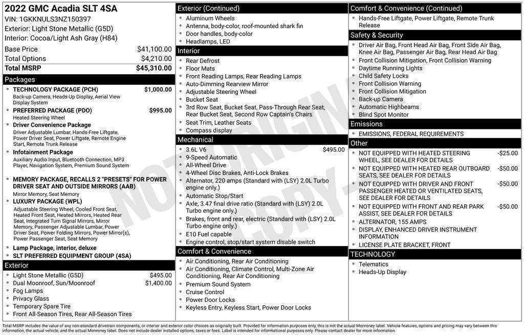 used 2022 GMC Acadia car, priced at $26,899