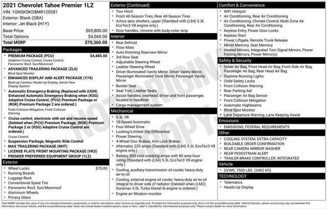 used 2021 Chevrolet Tahoe car, priced at $49,999
