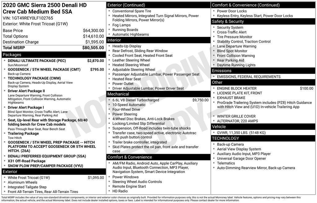 used 2020 GMC Sierra 2500 car, priced at $55,999