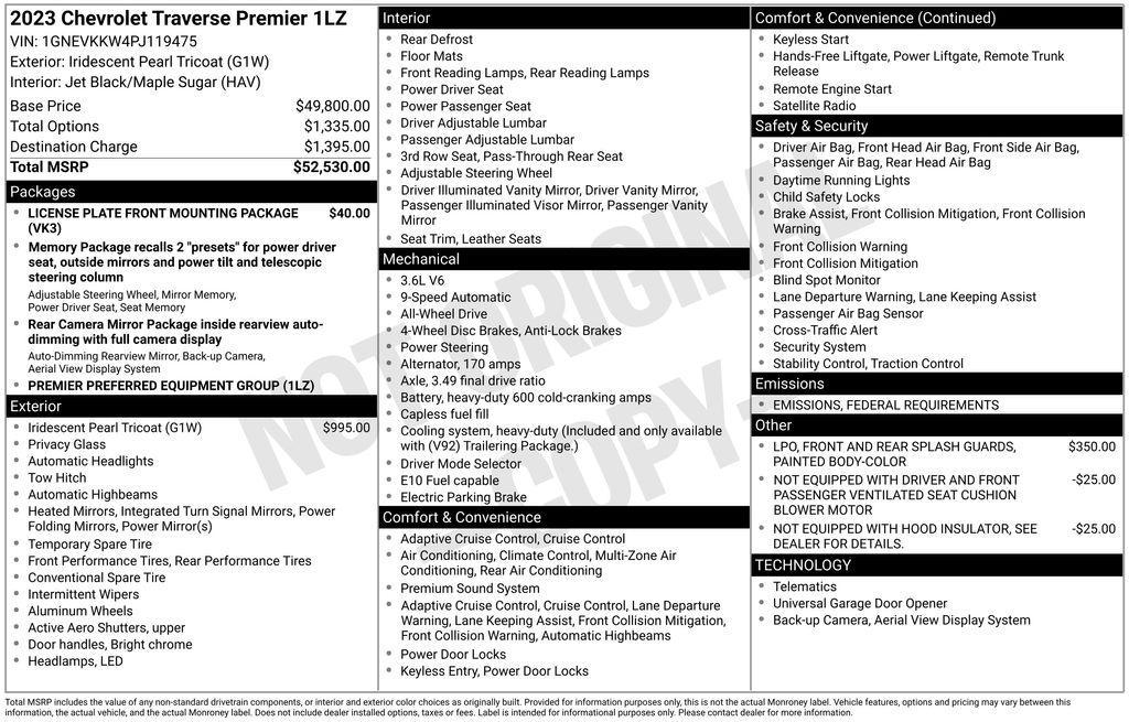 used 2023 Chevrolet Traverse car, priced at $39,999