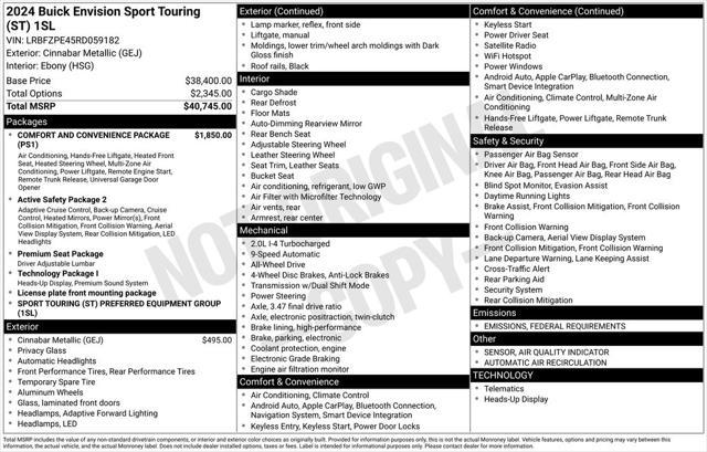 used 2024 Buick Envision car, priced at $33,299