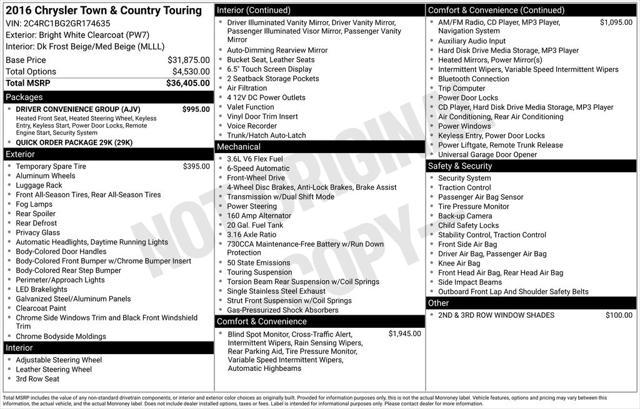 used 2016 Chrysler Town & Country car, priced at $5,500