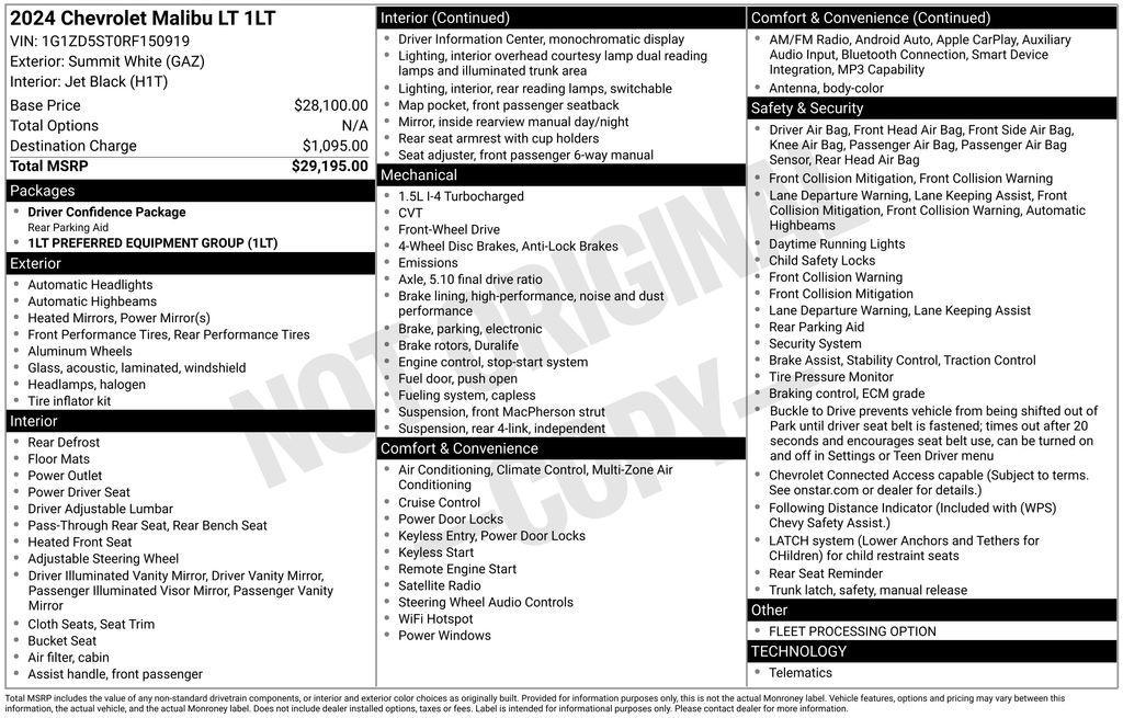 used 2024 Chevrolet Malibu car, priced at $20,499