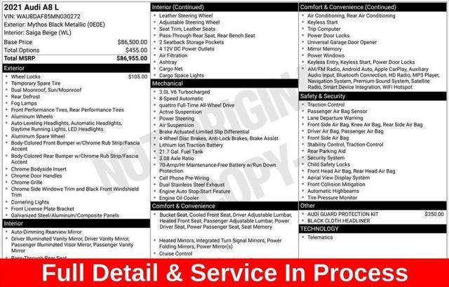used 2021 Audi A8 car, priced at $42,999