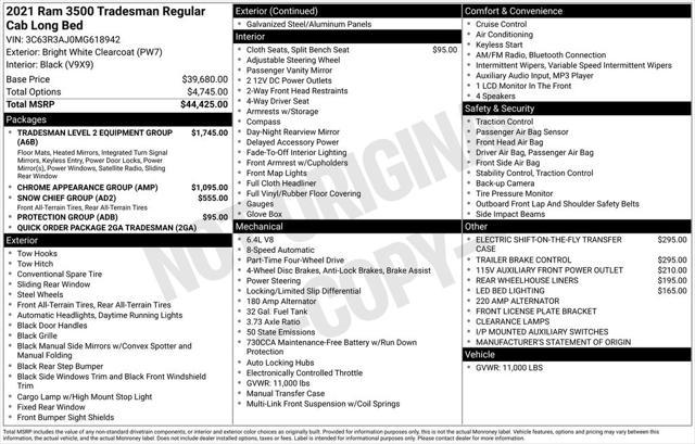 used 2021 Ram 3500 car, priced at $36,499