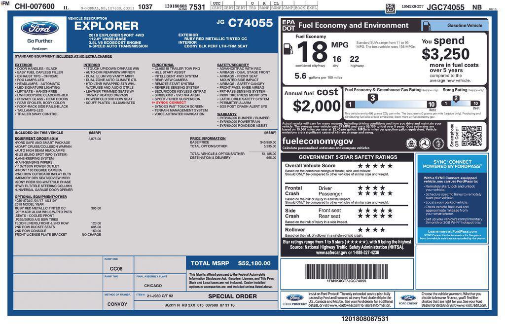 used 2018 Ford Explorer car, priced at $10,000