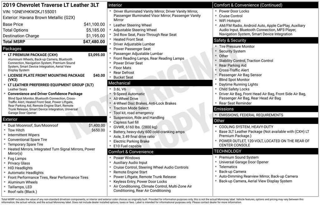 used 2019 Chevrolet Traverse car, priced at $19,591